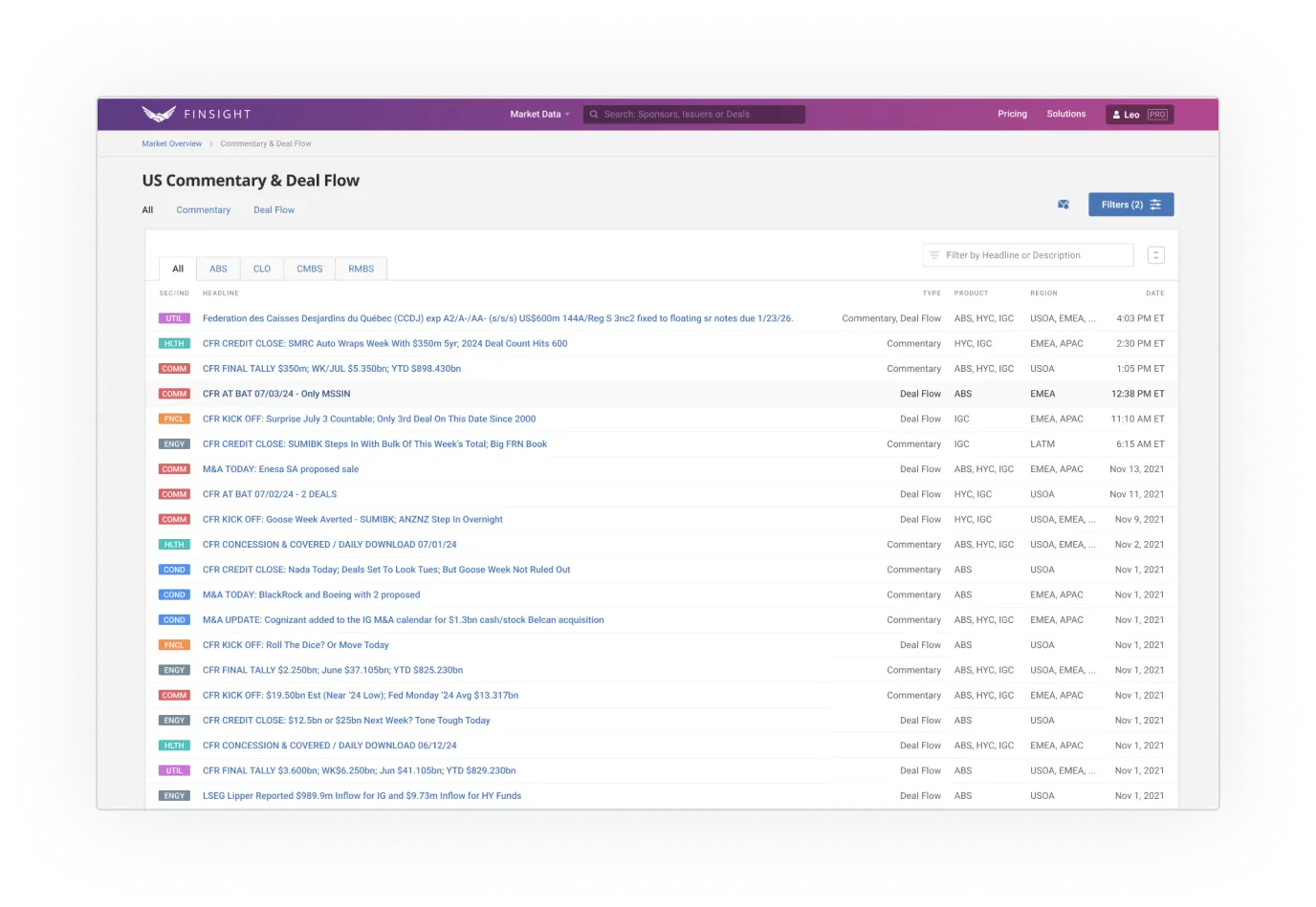 Commentary & Deal Flow